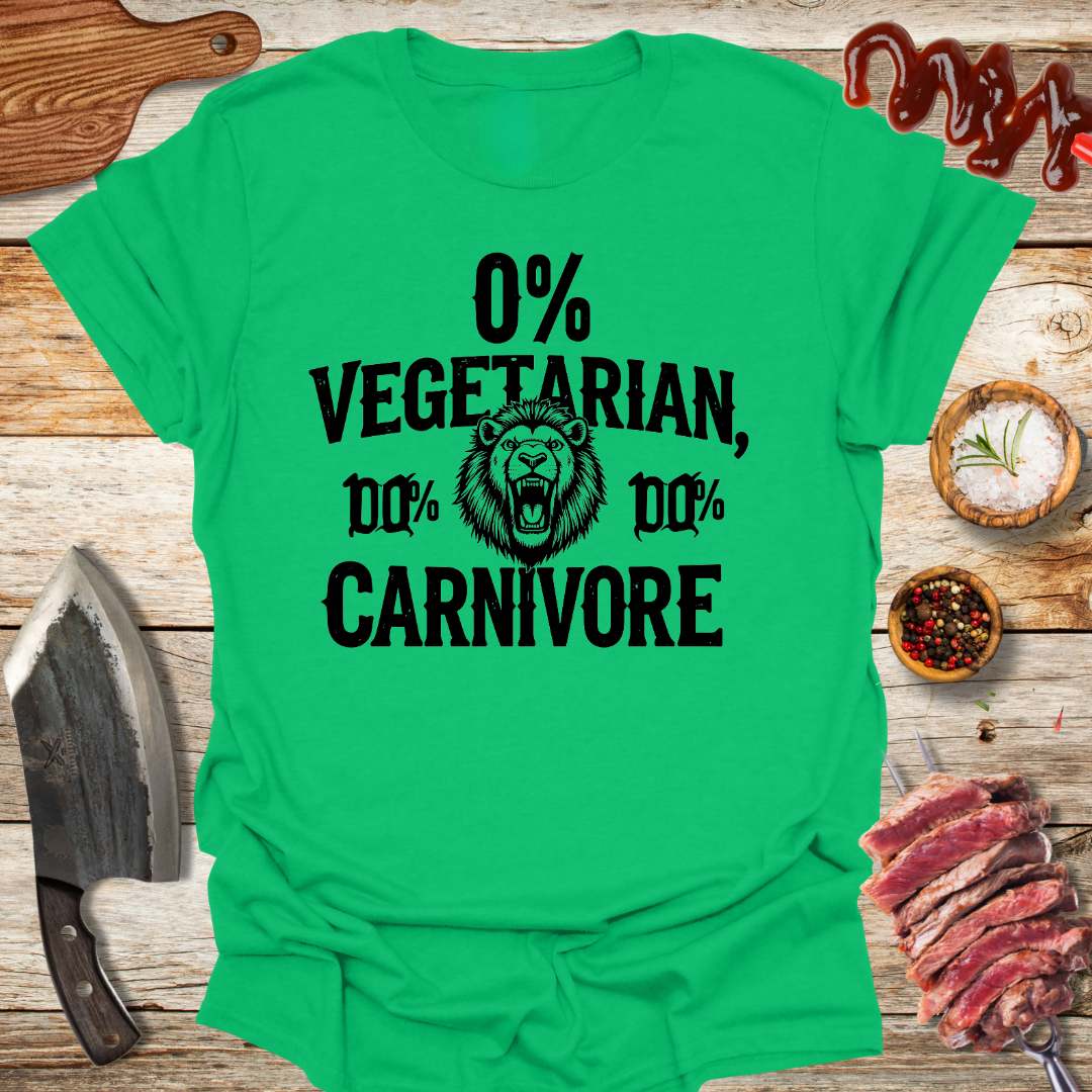 0% Vagetarian 100% carnivore t-shirt - The Cavemanstyle