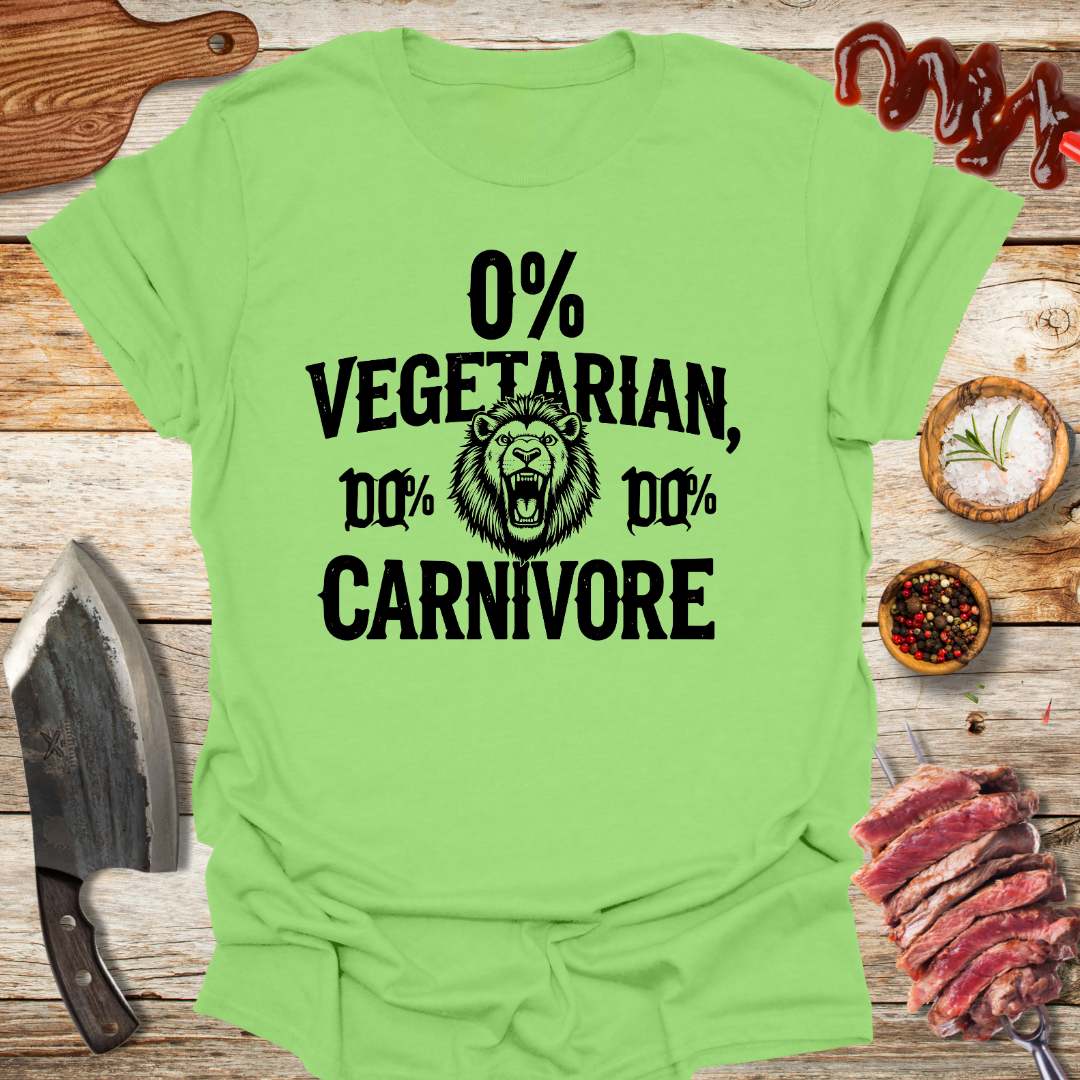 0% Vagetarian 100% carnivore t-shirt - The Cavemanstyle