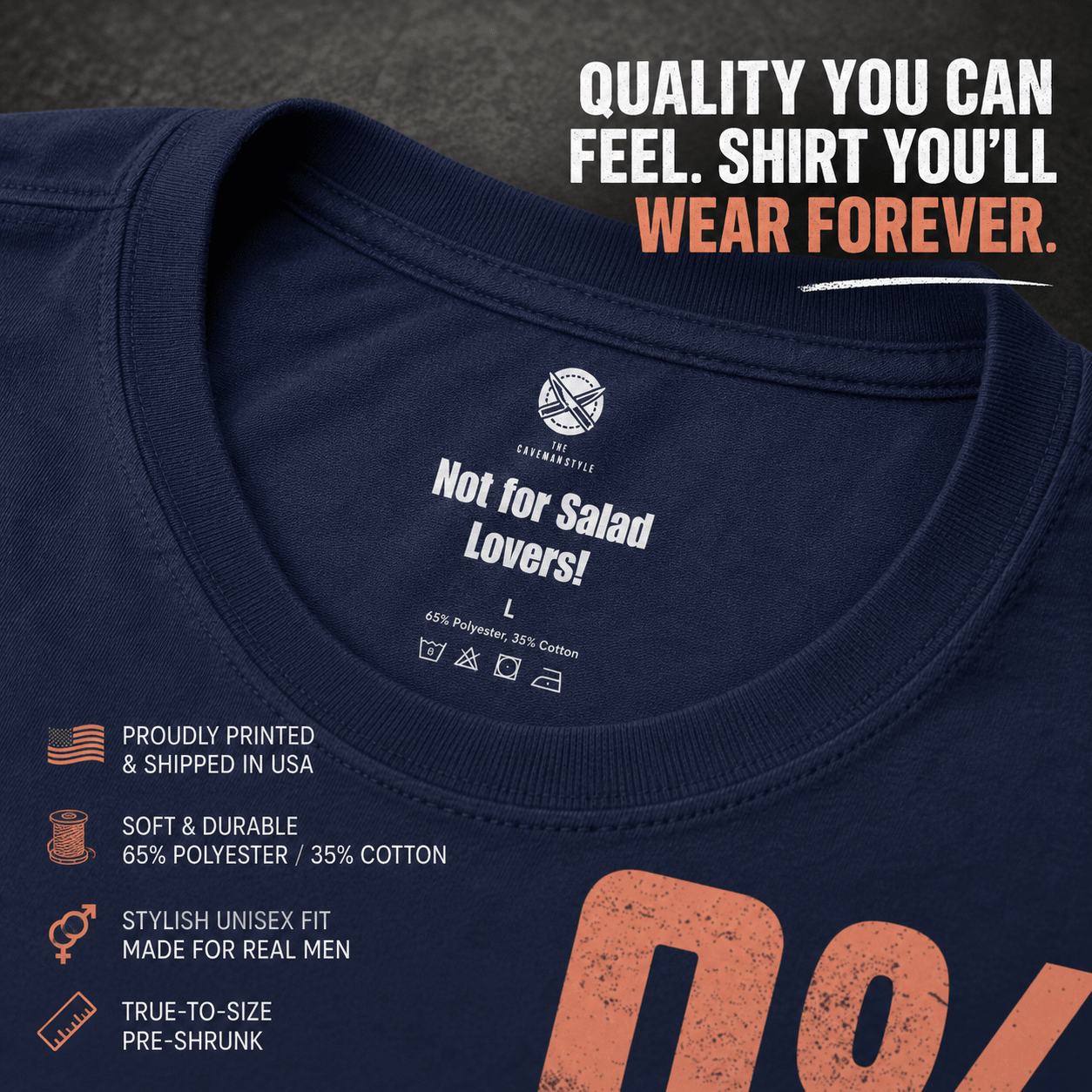 0% Vegan - V2- T-Shirt - The Cavemanstyle