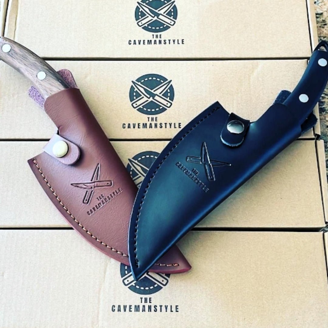 2X Pack Caveman Ultimo 1.0 knife (Black+Wood) - The Cavemanstyle