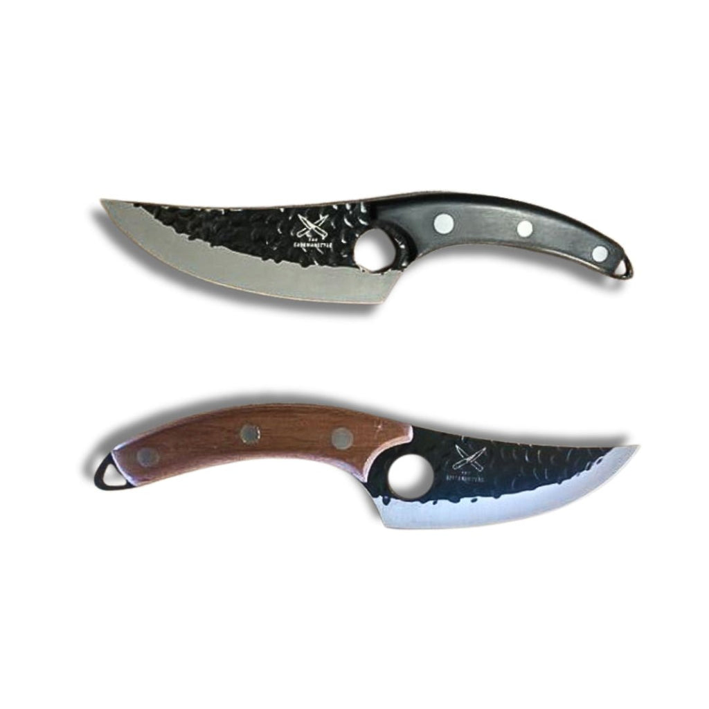 2X Pack Caveman Ultimo 1.0 knife (Black+Wood) - The Cavemanstyle