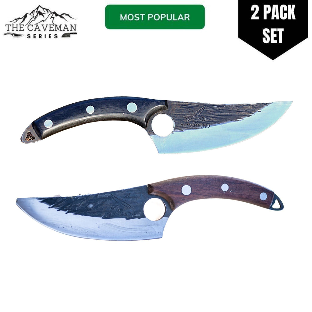2X PACK Caveman ULTIMO 2.0 Premium High carbon BLACK&WOOD (limited edition) - The Cavemanstyle