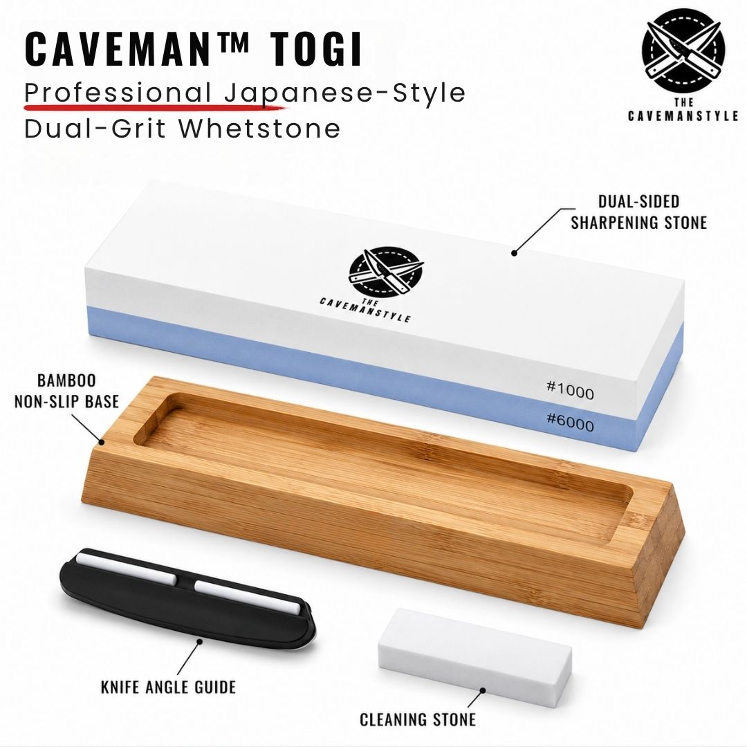 CAVEMAN TOGI™ Professional Japanese-Style Dual-Grit Whetstone - The Cavemanstyle