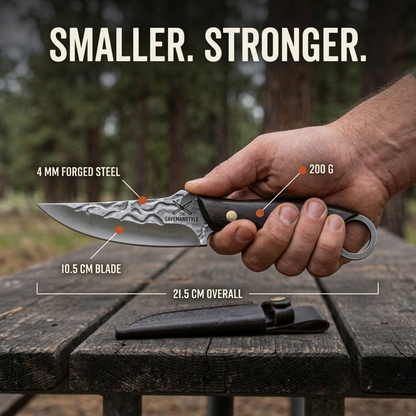 THE CLAW size in hand: 10.5 cm blade, 21.5 cm overall, 4 mm steel, 200 g