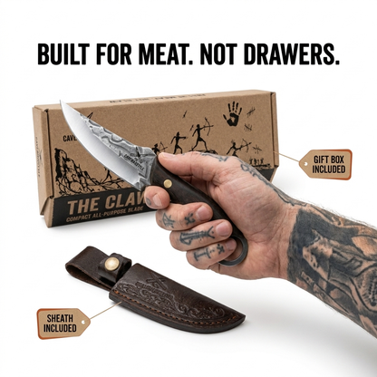 THE CLAW ring-grip knife in hand with gift box and sheath included