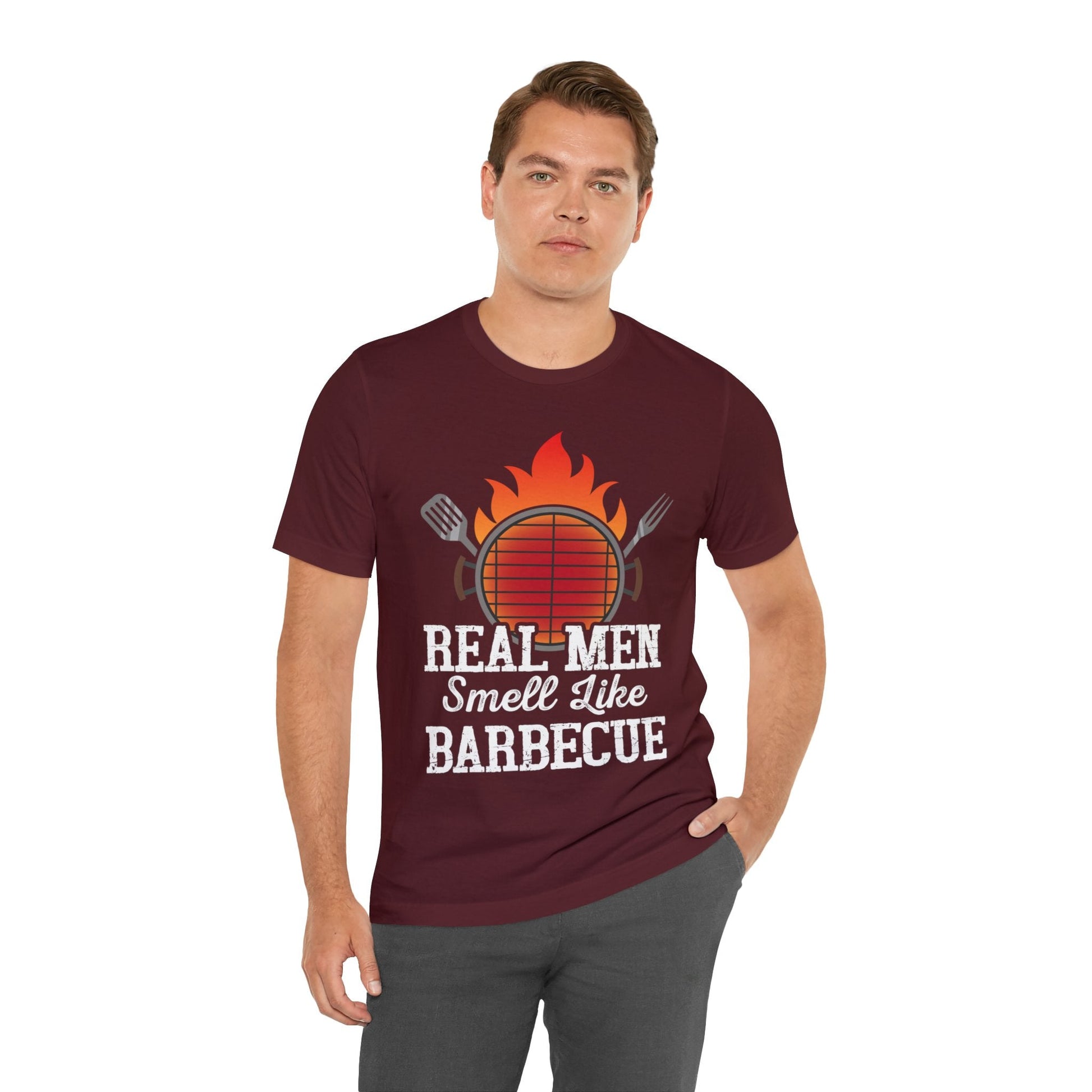 Real man smell like Barbecue T - Shirt - The Cavemanstyle