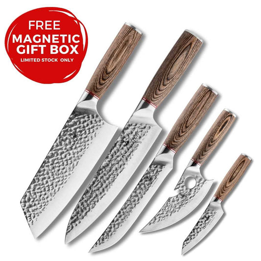 Ultimate Artisanal 5 - Piece Knife Combo - The Cavemanstyle